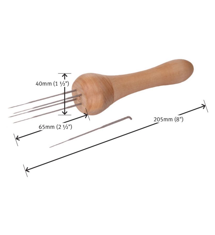 Needle Felting Tool 5 needles, wood Needle Felting Tools Ashford